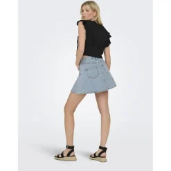 ONLY dame nederdel ONLEDEN - Light Blue Denim