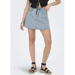 ONLY dame nederdel ONLEDEN - Light Blue Denim