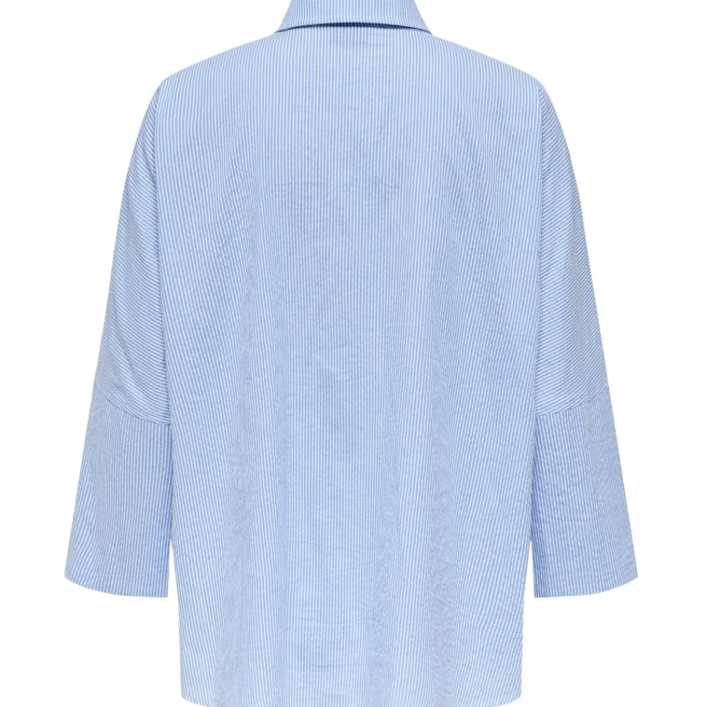 ONLY dame skjorte ONLAUGUSTA - Cloud Dancer BLUE STRIPES Outlet