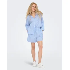 ONLY dame skjorte ONLAUGUSTA - Cloud Dancer BLUE STRIPES Outlet