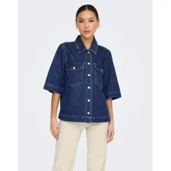ONLY dame skjorte ONLBELLE - Dark Blue Denim Online