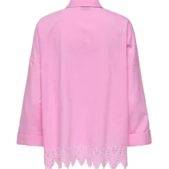 ONLY dame skjorte ONLGRACES - Fuchsia Pink BRIGHT WHITE EMB. Hot