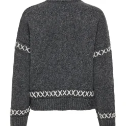 ONLY dame strik ONLAMANDA - Dark Grey Melange Cloud Dancer Sale