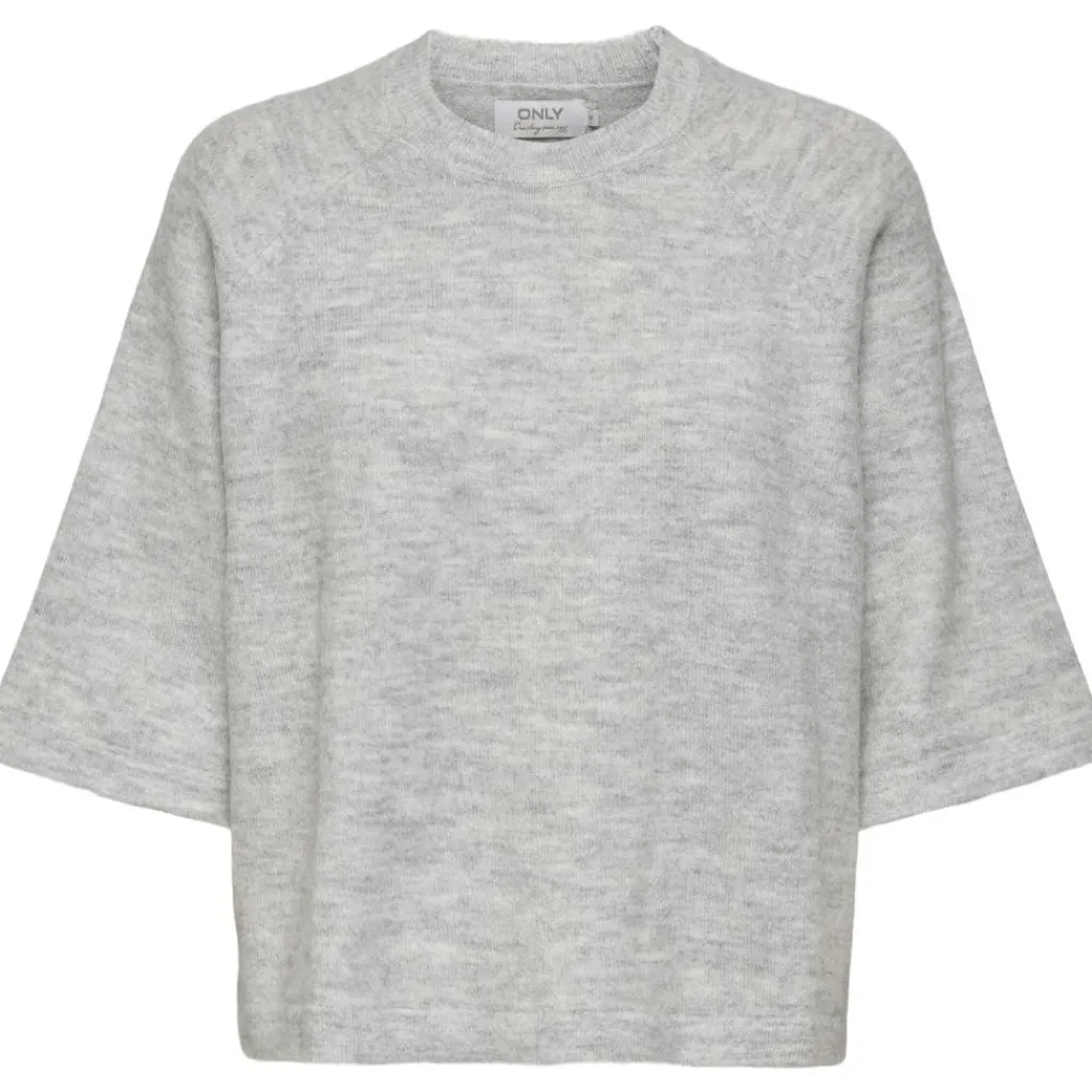 ONLY dame strik ONLSIMONI - Light Grey Melange Hot