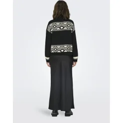 ONLY dame strik ONLVICTORIA - Black PUMICE STONE JACQUARD New