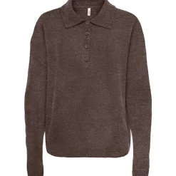 ONLY Dame Strik Polo ONLTALIO - Chocolate Martini Detail:Melange/DTM Horn Button Outlet