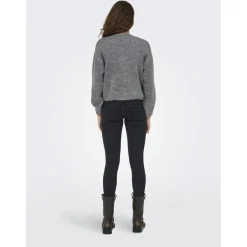 ONLY dame strik trøje ONLDONNA - Medium grey melange Discount