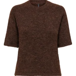 ONLY dame striktrøje ONLAZU - Seal Brown Outlet
