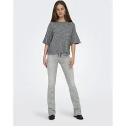 ONLY dame striktrøje ONLAZU - Dark grey melange Clearance