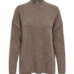 ONLY DAME STRIKTRØJE ONLHAZEL - Brown Lentil MELANGE New
