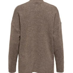 ONLY DAME STRIKTRØJE ONLHAZEL - Brown Lentil MELANGE New