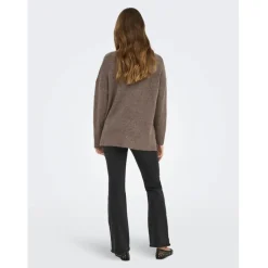 ONLY DAME STRIKTRØJE ONLHAZEL - Brown Lentil MELANGE New