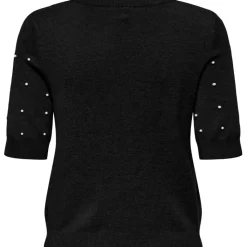 ONLY DAME STRIKTRØJE ONLVENICE - Black White Pearls