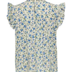 ONLY dame top ONLCHALINE - Cloud Dancer FLOWER SPEARMINT PRINT New
