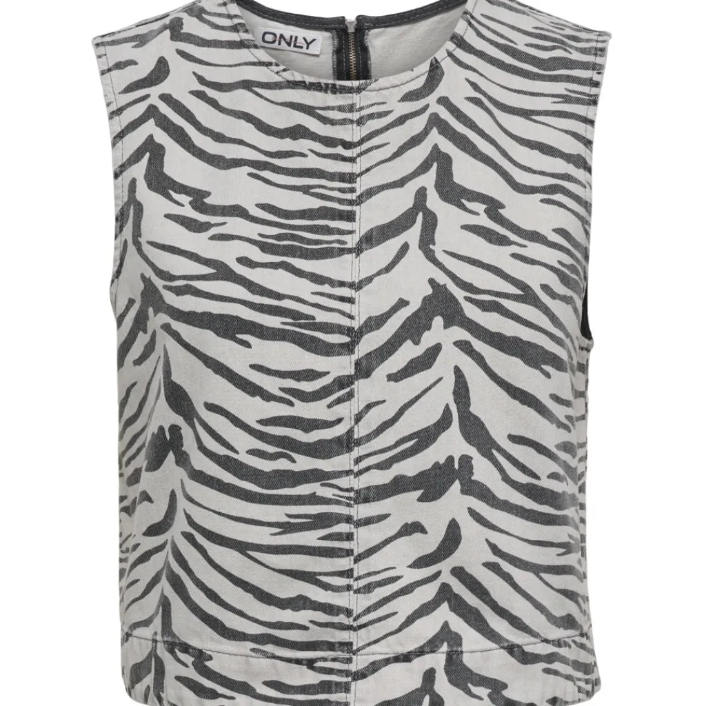 ONLY dame top ONLDORSI - Light Grey Denim ZEBRA Online
