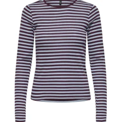 ONLY dame Top ONLELLI - Cabernet Stripes:Cashmere blue Clearance
