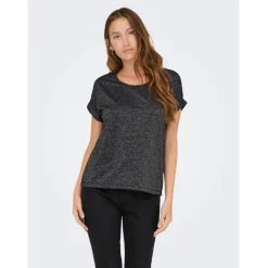ONLY DAME TOP ONLMOSTER - Black Silver lurex Discount