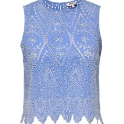 ONLY dame top ONLTULUM - Blue Bonnet BRIGHT WHITE EMB. Best