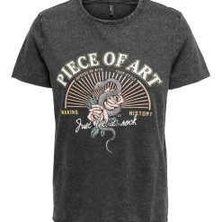 ONLY dame t-shirt ONLLUCY - Black Piece of art Sale