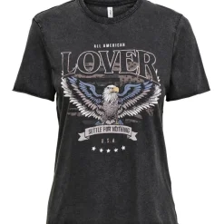 ONLY dame t-shirt ONLLUCY - Black Lover