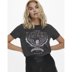 ONLY dame t-shirt ONLLUCY - Black Lover