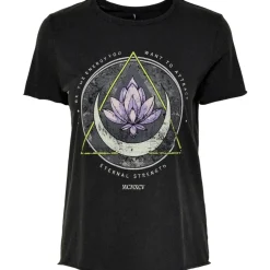 ONLY dame t-shirt ONLLUCY - Black LOTUS Clearance
