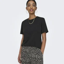 ONLY dame t-shirt ONLMONJA - Black Outlet