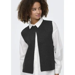 ONLY dame vest ONLANNELI - Dark grey melange Hot
