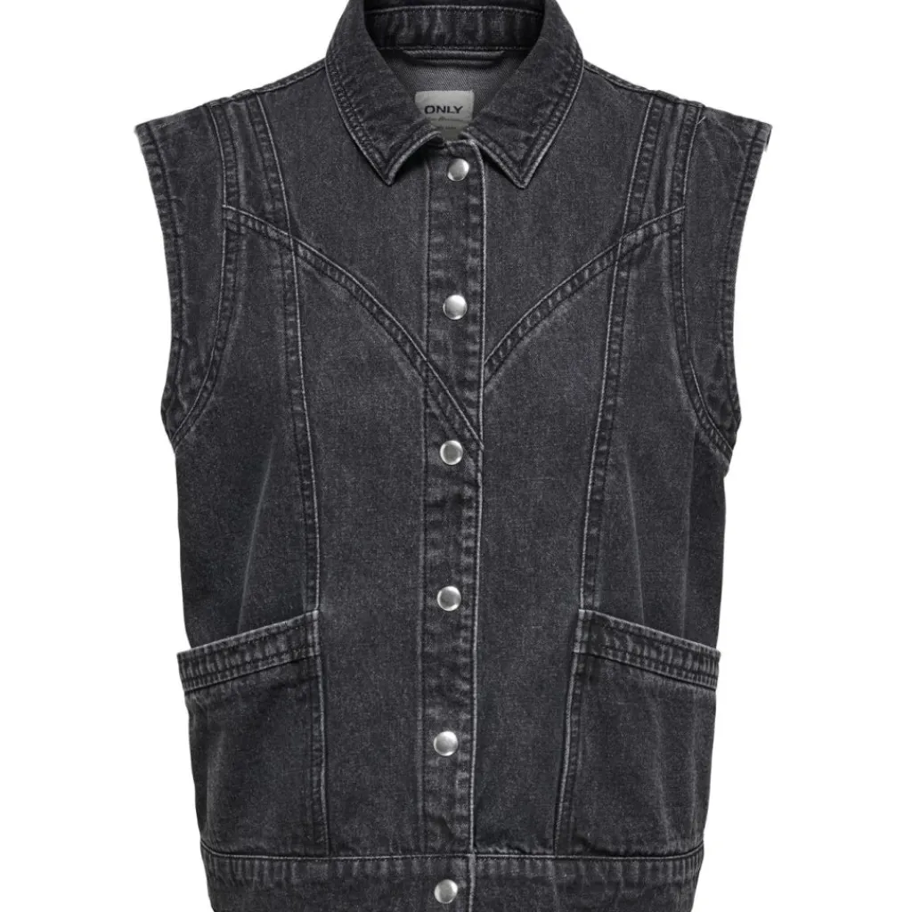 ONLY dame vest ONLKENNEDY - Washed Black Hot