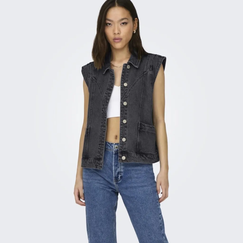 ONLY dame vest ONLKENNEDY - Washed Black Hot