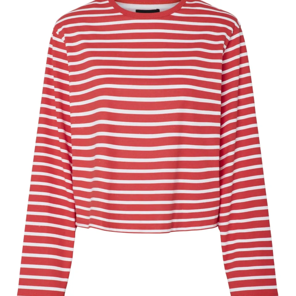 PIECES dame bluse PCFIONA - High Risk Red Bright White Sale