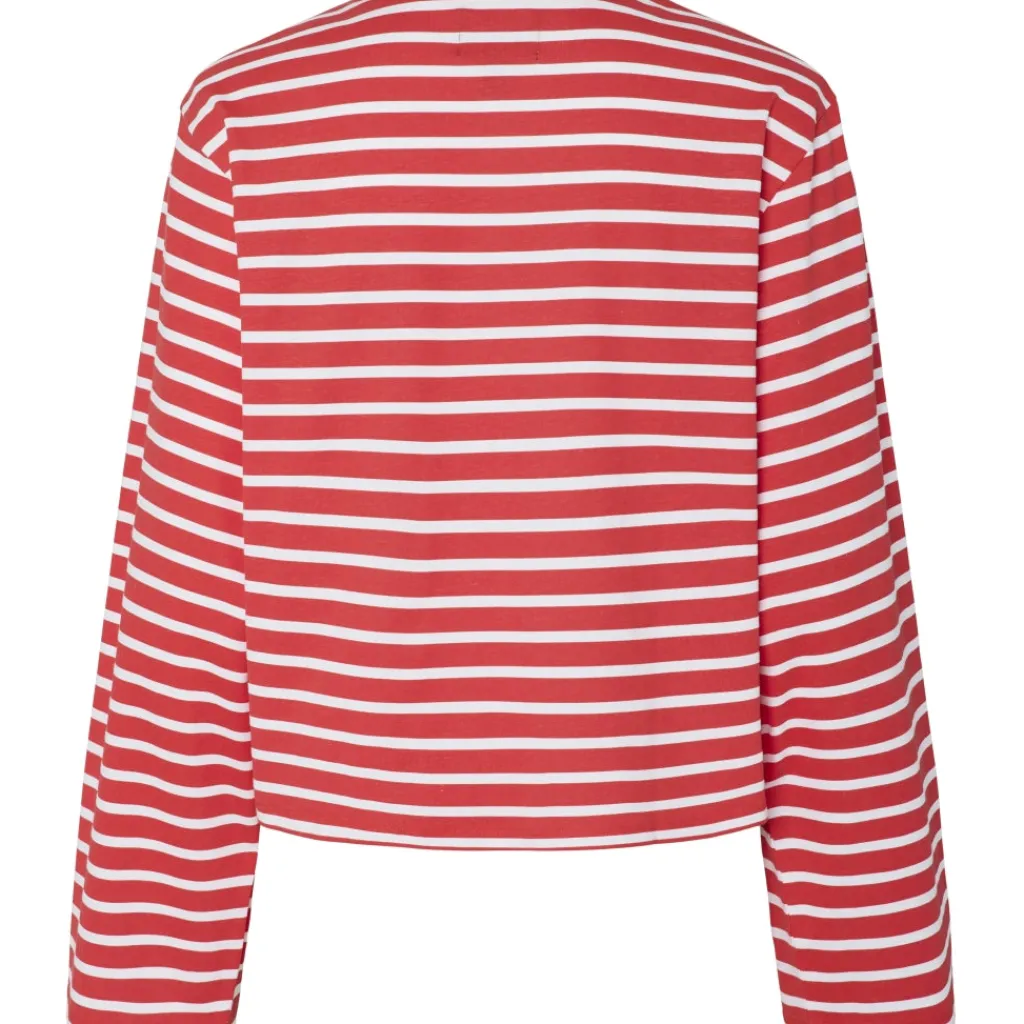 PIECES dame bluse PCFIONA - High Risk Red Bright White Sale