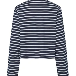 PIECES dame bluse PCFIONA - Maritime Blue Bright White