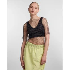 PIECES dame bluse PCMILLE - Black RHINE STONE Online
