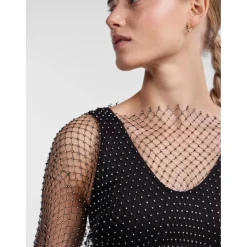 PIECES dame bluse PCMILLE - Black RHINE STONE Online