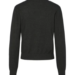 PIECES dame bluse PCNATALIE - Dark grey melange