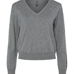 PIECES dame bluse PCNATALIE - Medium grey melange Discount