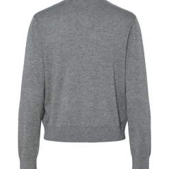 PIECES dame bluse PCNATALIE - Medium grey melange Discount