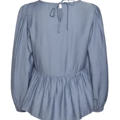 PIECES dame bluse PCNIKO - Faded denim Hot