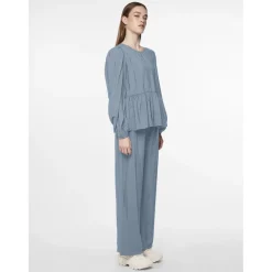 PIECES dame bluse PCNIKO - Faded denim Hot