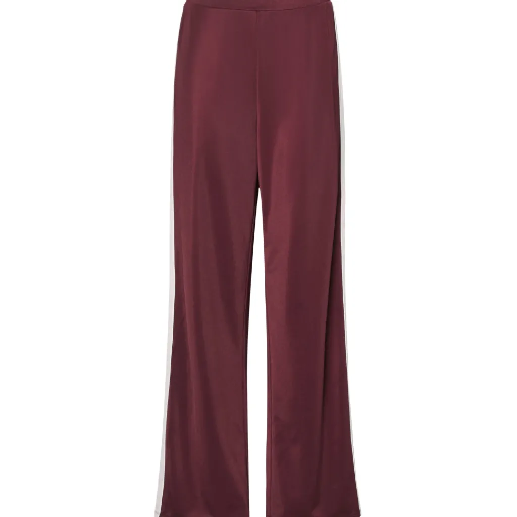 PIECES dame bukser PCFELICIA - Tawny Port Pinkaboo/white stripe Sale