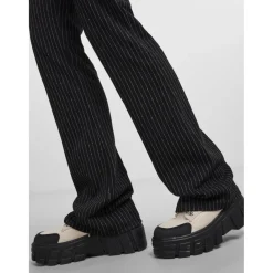 PIECES dame bukser PCJANNAH - Black White Stripes New