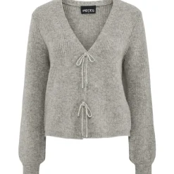 PIECES dame cardigan PCANNA - Dove Silver Glitter Bow
