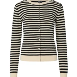 PIECES DAME CARDIGAN PCNORA - Birch Stripes black Hot
