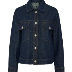 PIECES dame jakke PCELMA - Dark Blue Denim RINSE WASH Hot