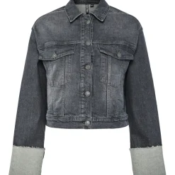 PIECES dame jakke PCPIL - Grey Denim Best