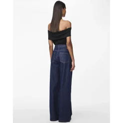 PIECES dame jeans PCSELMA - Dark Blue Denim Clearance