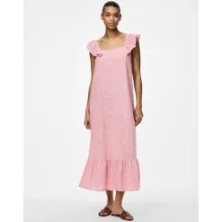 PIECES dame kjole PCAPIA - Pink Lemonade Stripes Bright white Discount