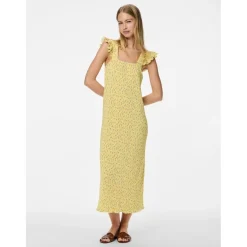 PIECES dame kjole PCFLORA - Pale Banana Small flower Outlet