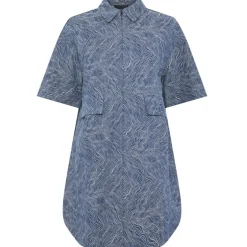 PIECES dame kjole PCJENNIFER - Medium Blue Denim Jaquard Discount